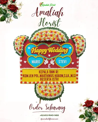 Karangan Papan Bunga Pernikahan di Cibedug